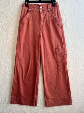 Anthropologie Pilcro High Wide Stretch Pants Women's 26 Copper Cargo Streetwear